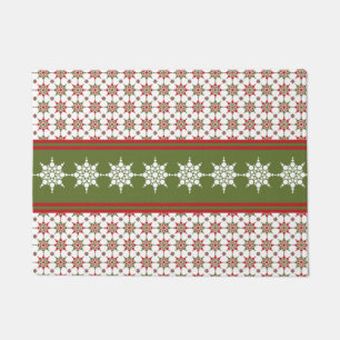 Snowflake Pattern Winter Theme Holiday Christmas  Doormat