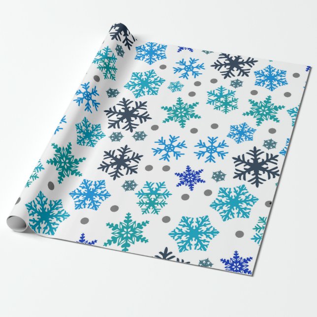 Snowflake Pattern Wrapping Paper (Unrolled)