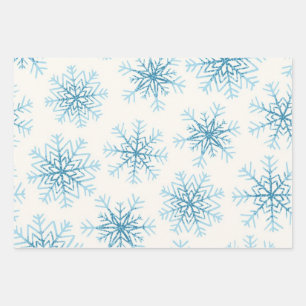 Snowflake pattern wrapping paper sheet
