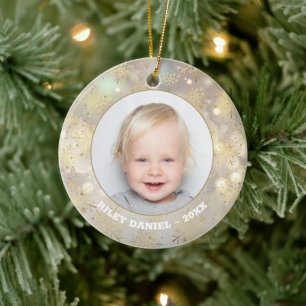 Snowflake Photo Ceramic Tree Decoration