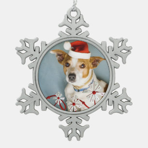 Snowflake Photo Christmas Snowflake Pewter Christmas Ornament