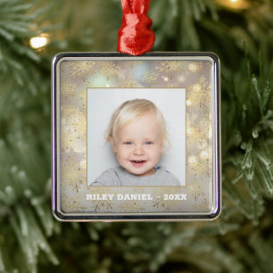 Snowflake Photo Metal Tree Decoration