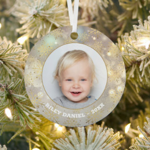 Snowflake Photo Metal Tree Decoration