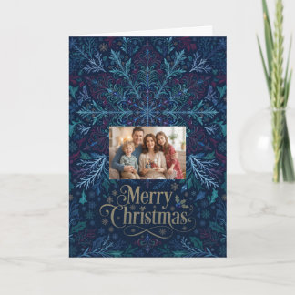 Snowflake Photo Ornate Christmas Card