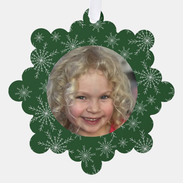 Snowflake Photo Tree Decoration Card (Front)