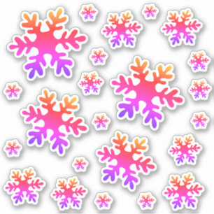 Snowflake Pink Colourful Snow Winter Christmas