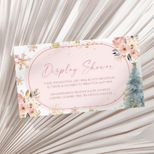 Snowflake Pink Winter Baby Shower Display Shower Enclosure Card