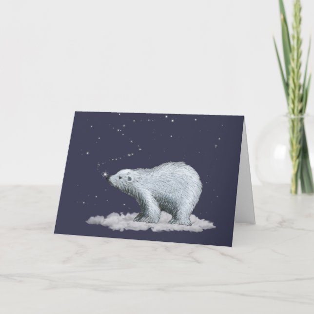 Snowflake Polar Bear Christmas Card (Front)