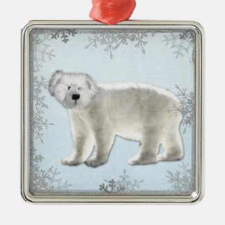 snowflake polar bear metal tree decoration