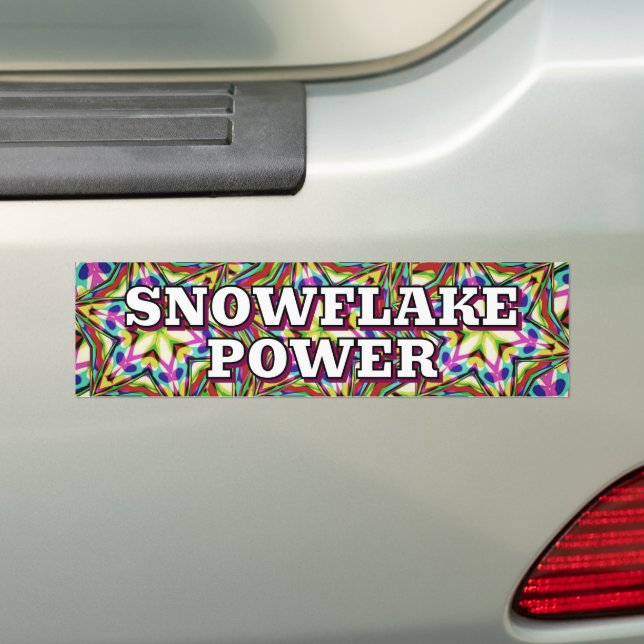 SNOWFLAKE POWER ( you may change the words ) Bumper Sticker (On Car)