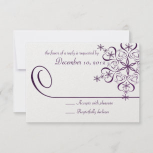Snowflake Purple Elegance Response Card