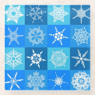 Snowflake Quilt Glass Coaster