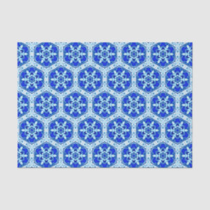 Snowflake Quit Pattern - Cobalt Blue and White Tissue Paper