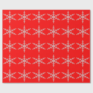 Snowflake Red Wrapping Paper