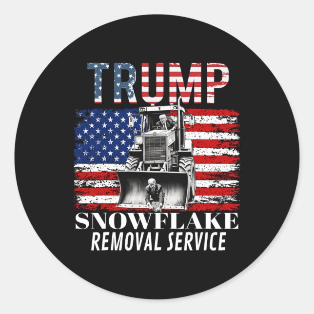 Snowflake Removal Service Funny Donald Trump 2024  Classic Round Sticker (Front)