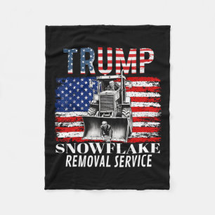 Snowflake Removal Service Funny Donald Trump 2024 Fleece Blanket