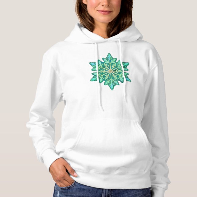 SNOWFLAKE-Retro Vintage Snowflake, Winter Sports Hoodie (Front)