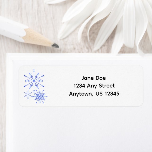 Snowflake Return Address Label with Three Lines (Insitu)