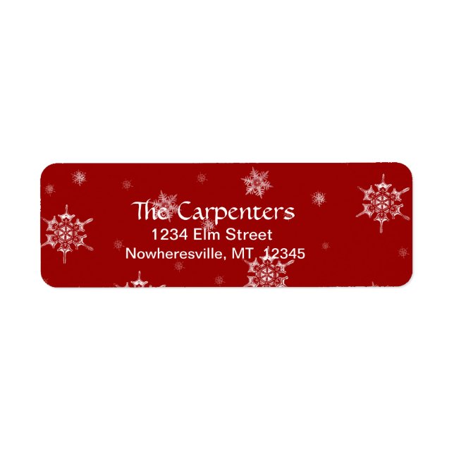 Snowflake Return Address Lables (Front)