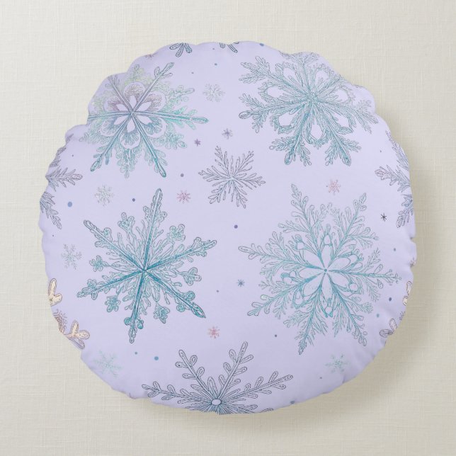 “Snowflake Round Pillow" Cushion (Front)