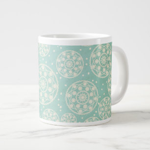 Snowflake Rounds on Aqua Blue Speciality Mug