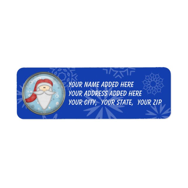 Snowflake Santa Return Address Labels (Front)