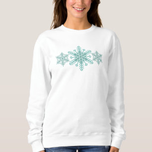 Snowflake Season Teal Winter Sweatshirt