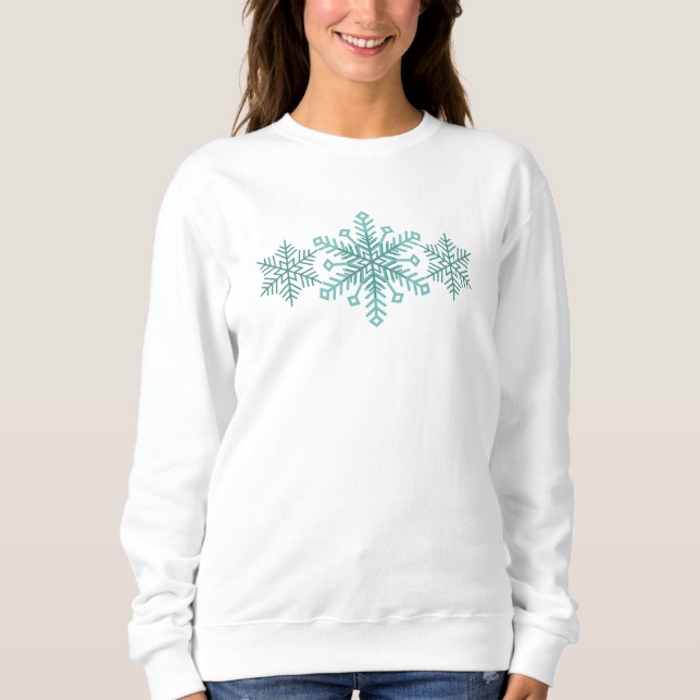 Snowflake Season Teal Winter Sweatshirt (Front)