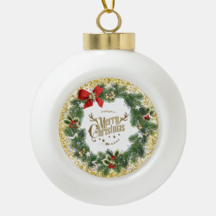Snowflake-shaped embroidery with ornaments