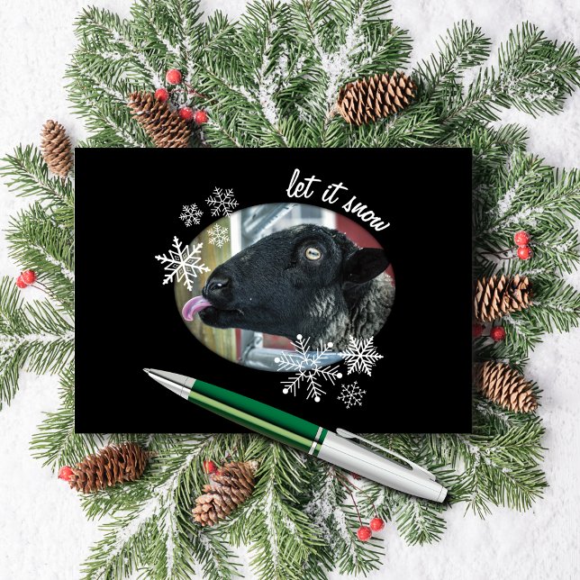 Snowflake Sheep: Let it Snow!  Holiday Postcard (Creator Uploaded)