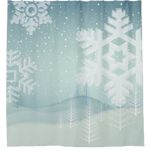 snowflake shower curtain