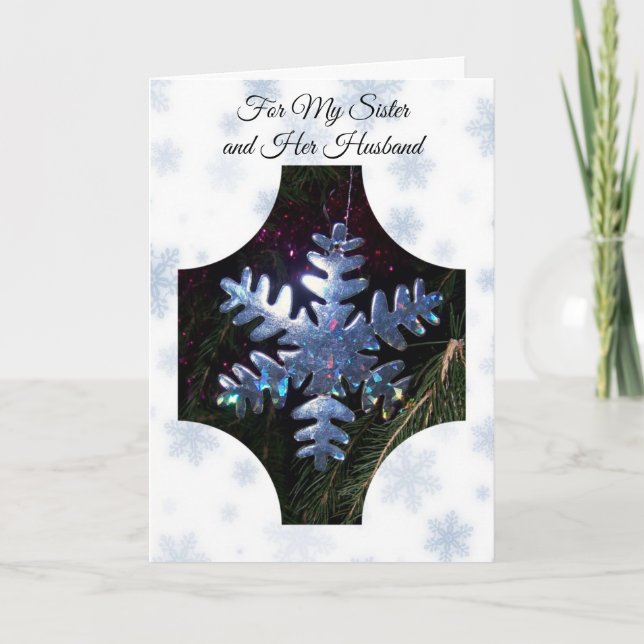 Snowflake Sister and Brother-in-Law Christmas Holiday Card (Front)
