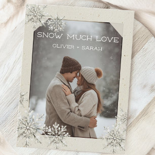 Snowflake Snow Much Love couple photo Holiday Postcard