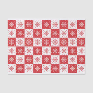Snowflake & Snow Pattern (Red) Tissue Paper