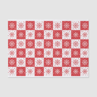 Snowflake & Snow Pattern (Red) Tissue Paper
