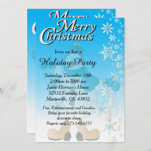 Snowflake Snowman Invitation