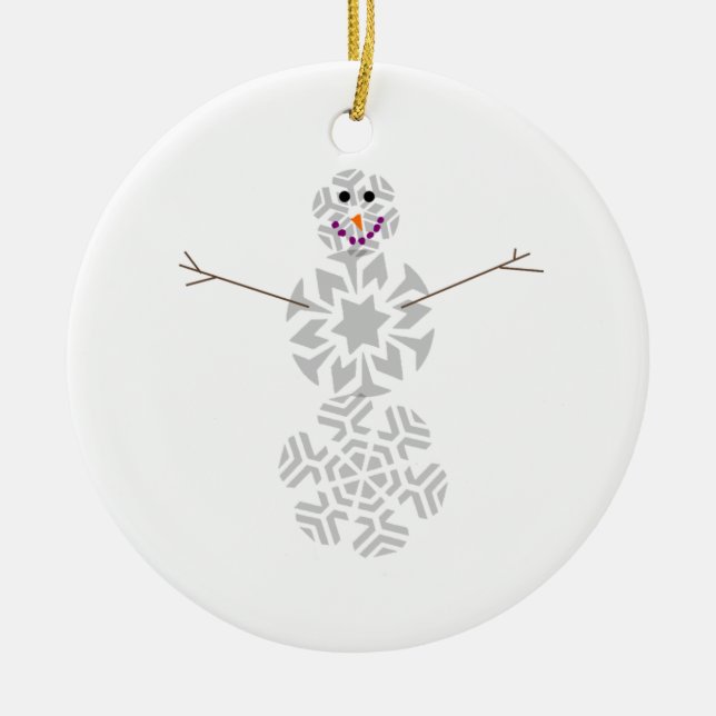 Snowflake Snowman Ornament (Front)