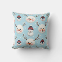 Snowflake Snowman Pillow Cushion