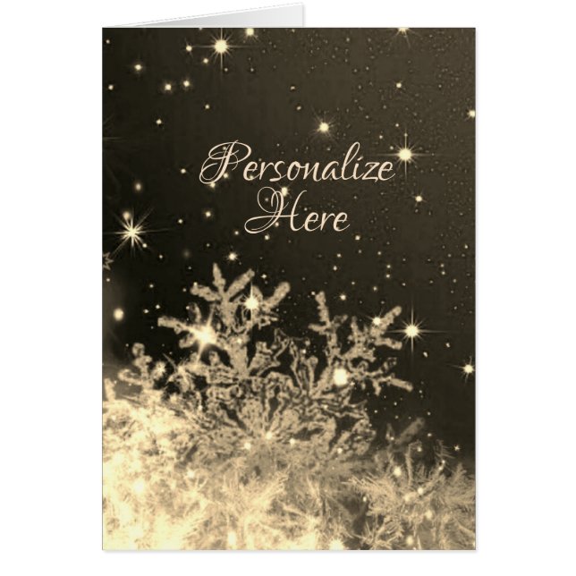 Snowflake sparkle sepia brown and gold look (Front)