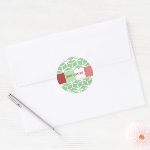 Snowflake Sticker on Mint Green- You Choose Colour