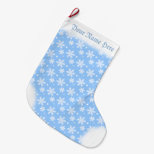 Snowflake Stocking Custom Blue Christmas Stockings