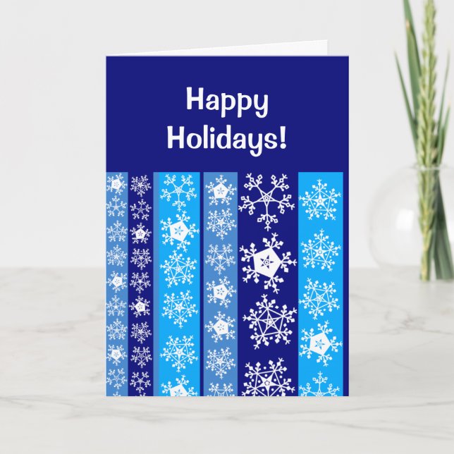 Snowflake Stripes Christmas Card (Front)