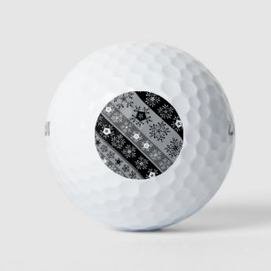 Snowflake Stripes Grey Golf Balls
