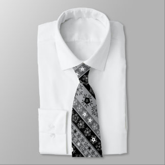 Snowflake Stripes Grey Tie