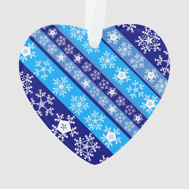 Snowflake Stripes Ornament (Back)