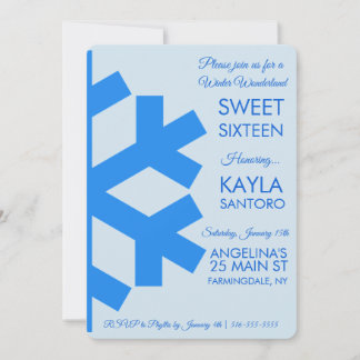 Snowflake Sweet 16 Invitation