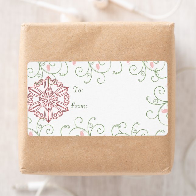 Snowflake Swirl Christmas Gifts Tags (Insitu)