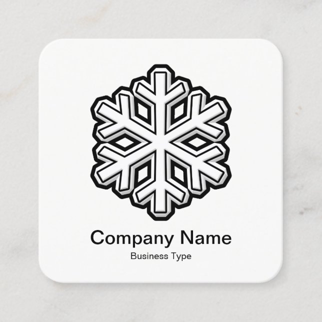 Snowflake Symbol Square Business Card (Front)