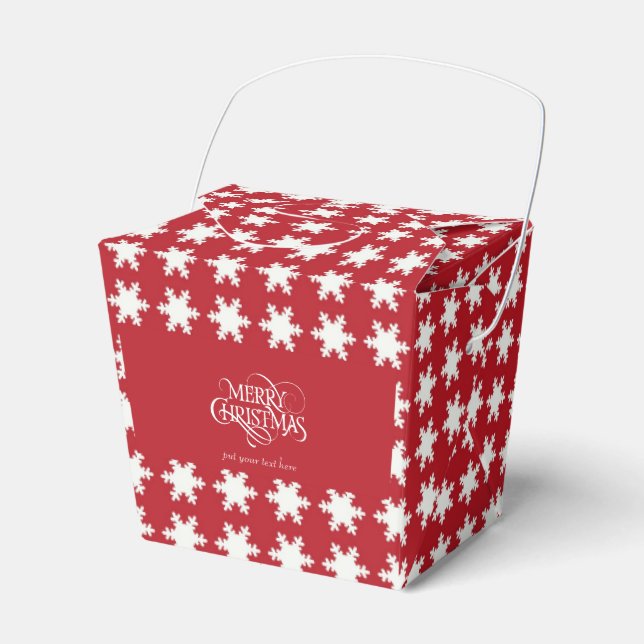 Snowflake Take Out Christmas Favour Box (Front Side)