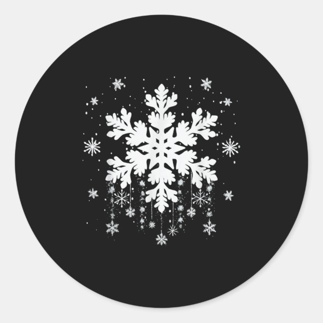 Snowflake Teacher Costume Matching Family Winter C Classic Round Sticker (Front)